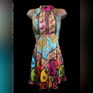 Phoebe Couture Sz 2 Multicolor Paisley A-Line Sundress